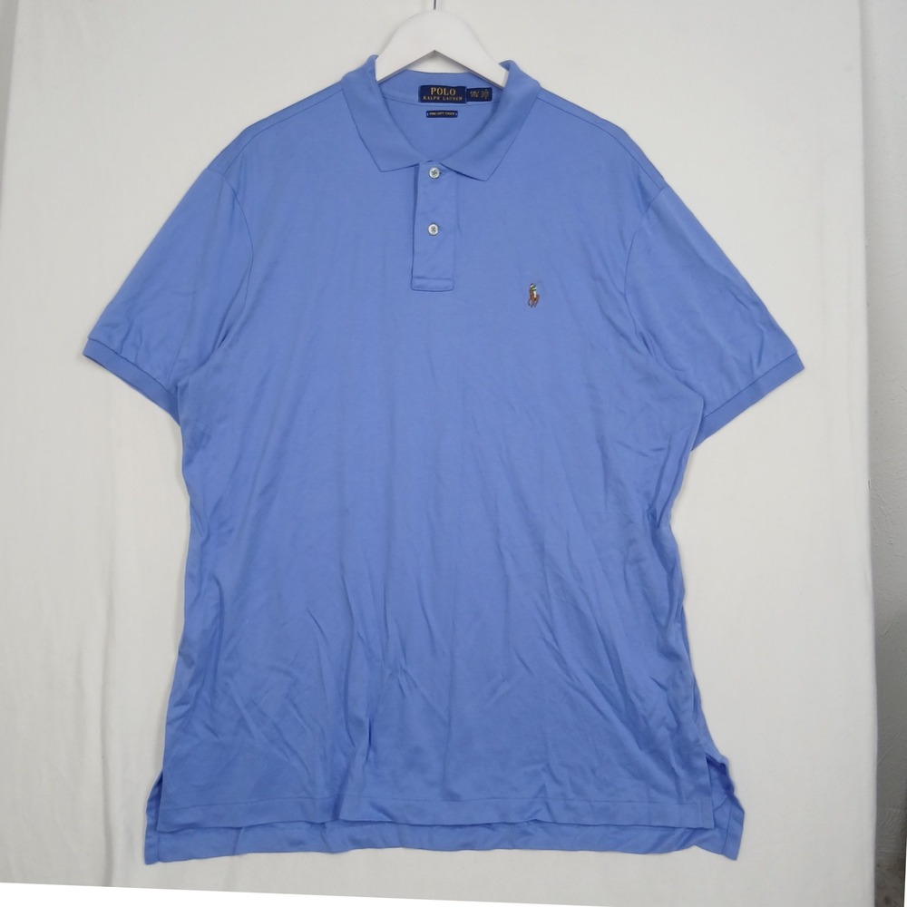 Polo Ralph Lauren Pima Soft Touch Blue Short Sleeve Polo Shirt XXL